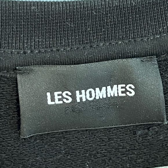 Les Hommes Geometric Print Black Sweater - Picture 3 of 5